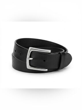 Gap Black Leather Belt Silver Metal Buckle Size 40